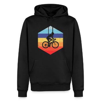 VTT Vélo Cyclisme Cyclisme - Sweat à capuche Premium bio Homme - noir - Devant - Nico (187cm)