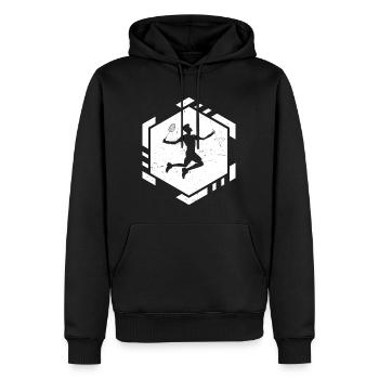 Badminton hommes femmes badminton - Sweat à capuche Premium bio Homme - noir - Devant - Nico (187cm)