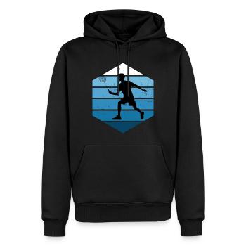 Herren Squash Badmintonspieler Damen Badminton - Männer Premium Bio Hoodie - Schwarz - Vorne - Nico (187cm)