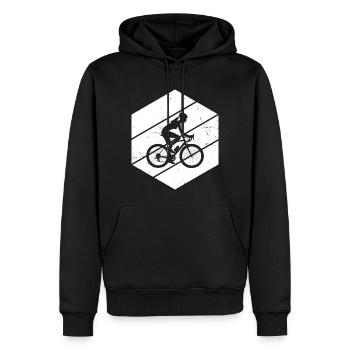 Cyclisme Cyclistes Hommes Cyclisme Cyclisme - Sweat à capuche Premium bio Homme - noir - Devant - Nico (187cm)