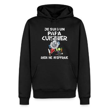 Le meilleur papa cuisinier courageux - Sweat à capuche Premium bio Homme - noir - Devant - Nico (187cm)