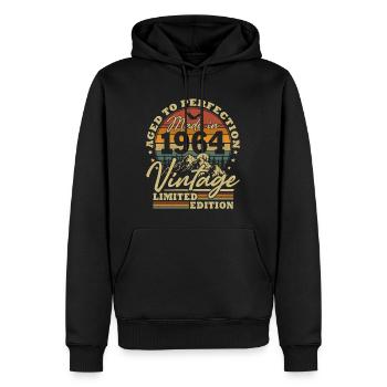 Vintage 1964 Jahrgang Geburtstag Retro Geschenk - Männer Premium Bio Hoodie - Schwarz - Vorne - Nico (187cm)