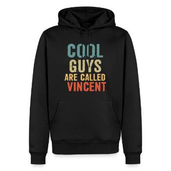 Cool guys are called Vincent - Men’s Premium Organic Hoodie - black - Front - Nico (187cm)