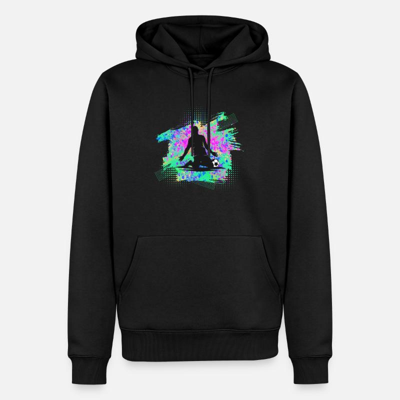 Fußball - Männer Premium Bio Hoodie - Schwarz
