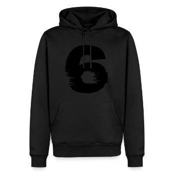 6 Nombre - Sweat à capuche Premium bio Homme - noir - Devant - Nico (187cm)