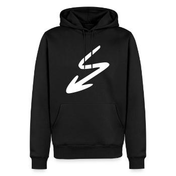 Flèche dessin esquisse blanc - Sweat à capuche Premium bio Homme - noir - Devant - Nico (187cm)