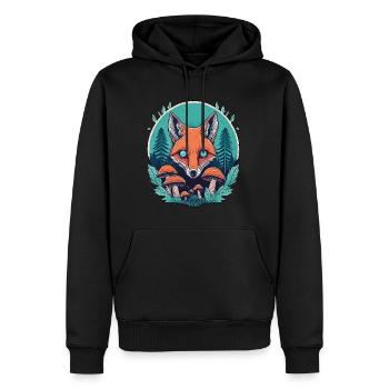 Enchanted Forest Fox Illustration - Mystical Natur - Männer Premium Bio Hoodie - Schwarz - Vorne - Nico (187cm)