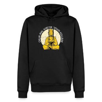Calm mal Down Kollege! - Männer Premium Bio Hoodie - Schwarz - Vorne - Nico (187cm)