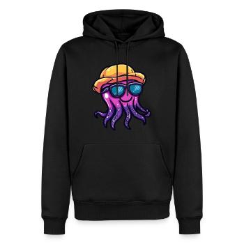 Méduse Funny Summer - Sweat à capuche Premium bio Homme - noir - Devant - Nico (187cm)