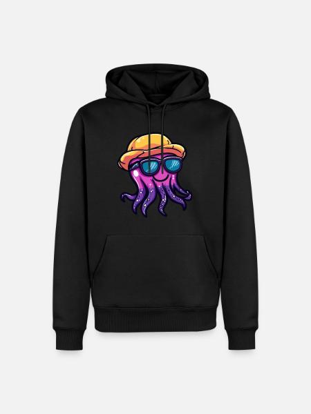Méduse Funny Summer - Sweat à capuche Premium bio Homme - noir