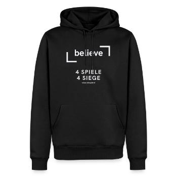 4 Spiele 4 Siege - Männer Premium Bio Hoodie - Schwarz - Vorne - Nico (187cm)