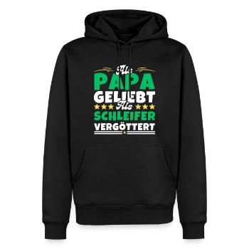 Als Papa geliebt, als Schleifer vergöttert - Männer Premium Bio Hoodie - Schwarz - Vorne - Nico (187cm)