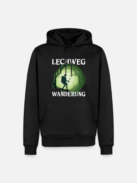 Lechweg Wanderer wandern Geschenk - Männer Premium Bio Hoodie - Schwarz