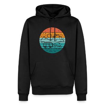 Retro Camper Bus Caravan Vintage Camper Graphic - Men’s Premium Organic Hoodie - black - Front - Nico (187cm)