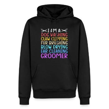 Toiletteur pour chiens - Sweat à capuche Premium bio Homme - noir - Devant - Nico (187cm)