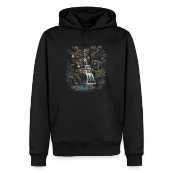 Gorille Singe Animal Bébé Louveteau Singe Gorilles - Sweat à capuche Premium bio Homme - noir - Devant - Nico (187cm)