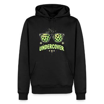 Lustige Sonnenbrille und Undercover Speech Kostüm - Männer Premium Bio Hoodie - Schwarz - Vorne - Nico (187cm)