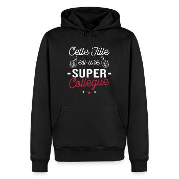 Cette fille est une super Collègue - Sweat à capuche Premium bio Homme - noir - Devant - Nico (187cm)