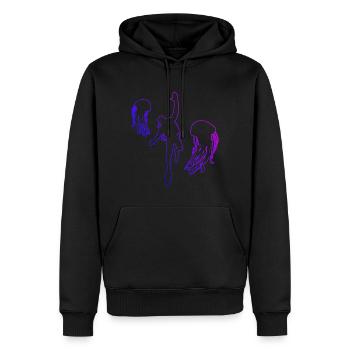 Plongée Plongée Plongée sous-marine Plongée libre - Sweat à capuche Premium bio Homme - noir - Devant - Nico (187cm)