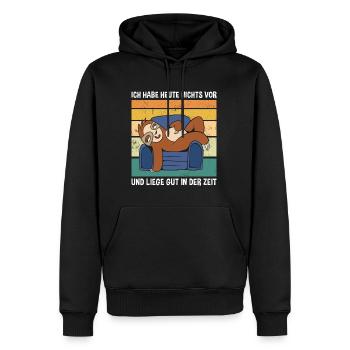 Ich Habe Heute Nichts Vor Süßes Faultier - Männer Premium Bio Hoodie - Schwarz - Vorne - Nico (187cm)