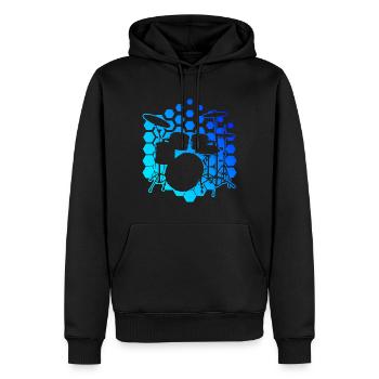 Percussionist Drums Men Women Drum Kit - Men’s Premium Organic Hoodie - black - Front - Nico (187cm)
