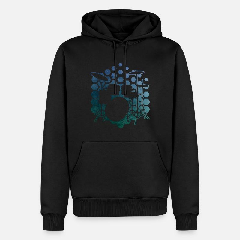 Drummer Drumming Drum Kit - Sweat à capuche Premium bio Homme - noir
