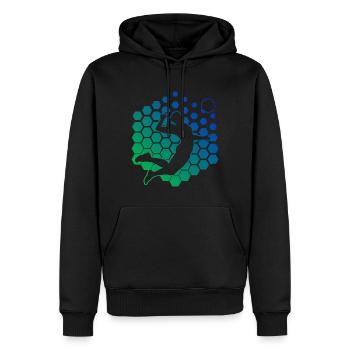 Volleyball féminin Joueur de volleyball masculin - Sweat à capuche Premium bio Homme - noir - Devant - Nico (187cm)