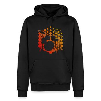 Kit de batterie de batterie pour femmes - Sweat à capuche Premium bio Homme - noir - Devant - Nico (187cm)