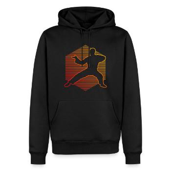 Kungfu Wushu Kung Fu Arts Martiaux Hommes - Sweat à capuche Premium bio Homme - noir - Devant - Nico (187cm)