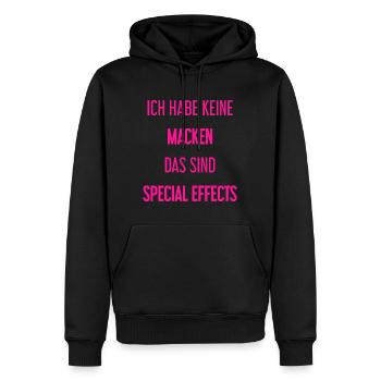 Keine Macken, nur Special Effects! - Männer Premium Bio Hoodie - Schwarz - Vorne - Nico (187cm)