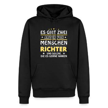 Richter Geschenk - zwei Arten von... Design - Männer Premium Bio Hoodie - Schwarz - Vorne - Nico (187cm)
