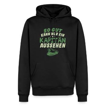 So gut kann nur ein Kapitän aussehen - Männer Premium Bio Hoodie - Schwarz - Vorne - Nico (187cm)