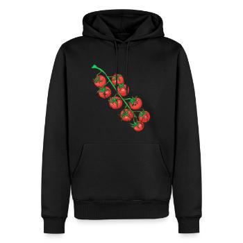 Tomates de style grunge vintage rétro - Sweat à capuche Premium bio Homme - noir - Devant - Nico (187cm)