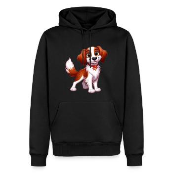epagneul breton 5 - Sweat à capuche Premium bio Homme - noir - Devant - Nico (187cm)