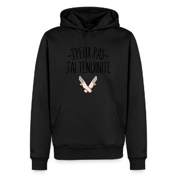 J'peux pas j'ai tendinite - Sweat à capuche Premium bio Homme - noir - Devant - Nico (187cm)