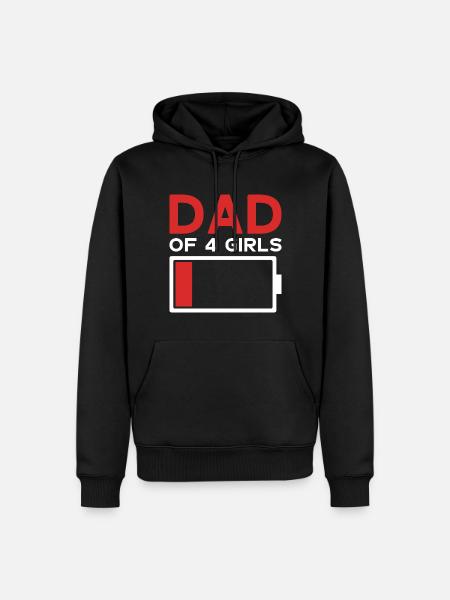 DAD OF 4 GIRLS - Men’s Premium Organic Hoodie - black