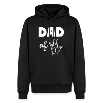 Dad of Five 5 Dad - Männer Premium Bio Hoodie - Schwarz - Vorne - Nico (187cm)