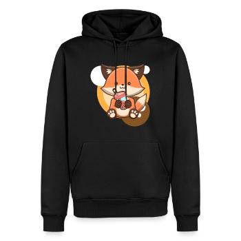 Fuchs und Bubble Tea - Männer Premium Bio Hoodie - Schwarz - Vorne - Nico (187cm)