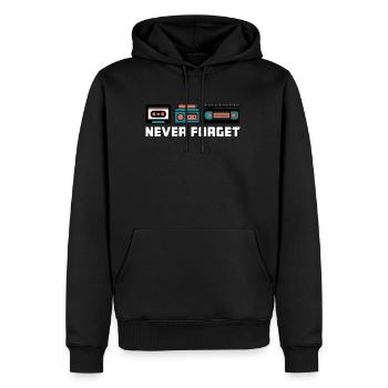 Never Forget - Men’s Premium Organic Hoodie - black - Front - Nico (187cm)