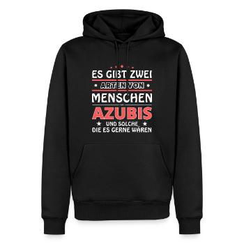 Es gibt zwei Arten von Menschen - Azubis - Männer Premium Bio Hoodie - Schwarz - Vorne - Nico (187cm)