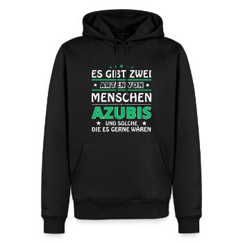 Es gibt zwei Arten von Menschen - Azubis - Männer Premium Bio Hoodie - Schwarz - Vorne - Nico (187cm)