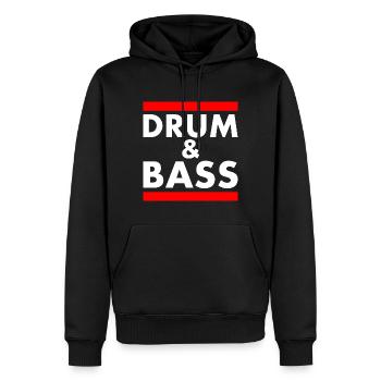 Drum and bass - Männer Premium Bio Hoodie - Schwarz - Vorne - Nico (187cm)