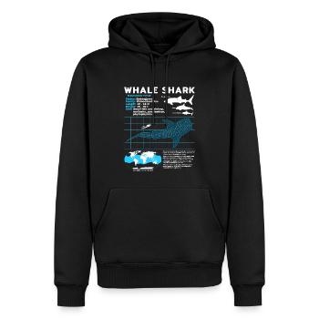 Walhai Datenblatt - Männer Premium Bio Hoodie - Schwarz - Vorne - Nico (187cm)