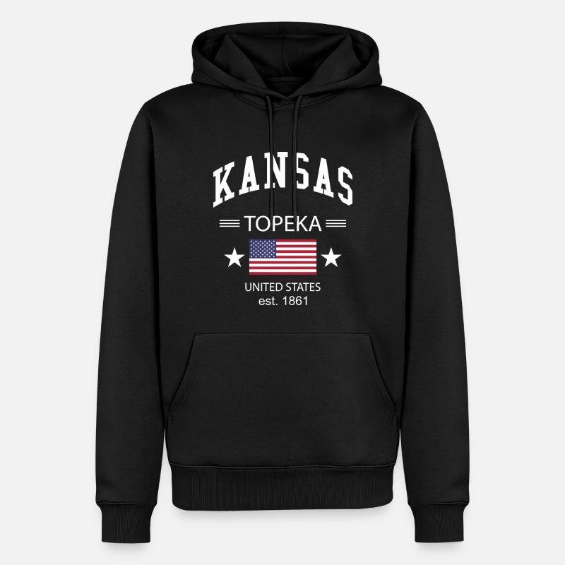 Kansas - Männer Premium Bio Hoodie - Schwarz
