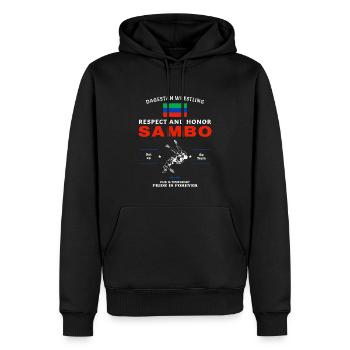 Sambo Fighter Daghestan Wrestling - Sweat à capuche Premium bio Homme - noir - Devant - Nico (187cm)