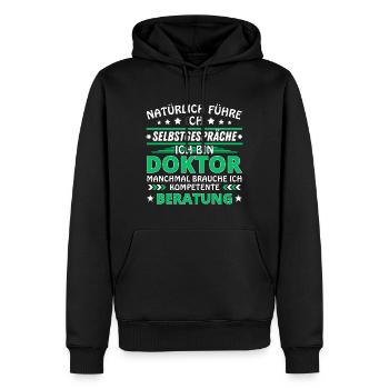 Je me parle à soi-même - Édition Docteur - Sweat à capuche Premium bio Homme - noir - Devant - Nico (187cm)