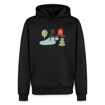 Norvège 2024 - Sweat à capuche Premium bio Homme - noir - Devant - Nico (187cm)