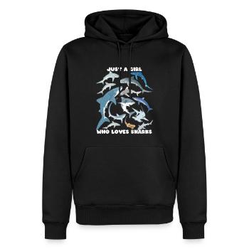 requin tigre requin bleu requin baleine espèce de requin - Sweat à capuche Premium bio Homme - noir - Devant - Nico (187cm)