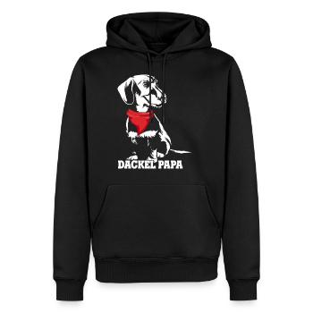 Dackel Papa Hundeliebhaber Dachshund Vatertag Dack - Männer Premium Bio Hoodie - Schwarz - Vorne - Nico (187cm)