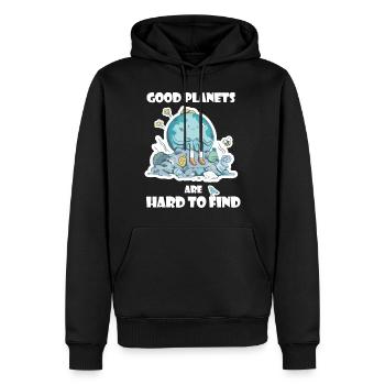 Good Planets are hard to find | Climate protection - Men’s Premium Organic Hoodie - black - Front - Nico (187cm)